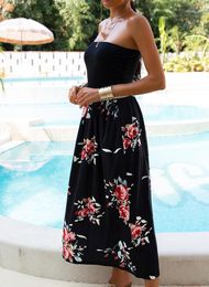 Casual Dresses 2023 European And American Summer Suspender Dress Temperament Strapless Printed