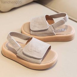 Sandals Boys And Girls Sandals Summer New Soft Bottom Solid Colour Flanging Party Wear Light Non-Slip Beach Sandals W0217