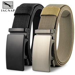 Belts Golf Sports Elastic Metal Automatic Buckle Tough Stretch Nylon Mens Military Tactical 115150CM Big Size 230216