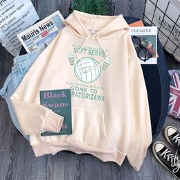 Men's Hoodies & Sweatshirts Haikyuu If You Wanted A Soft Serve Print Mens Clothes Fashion Pattern Warm Fleece Clothing Street Loose Men