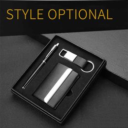 Card Holders Bycobecy 2021 Business PU Holder Set Pen Key Organiser Case Multi High Quality Metal Luxury Gift257i