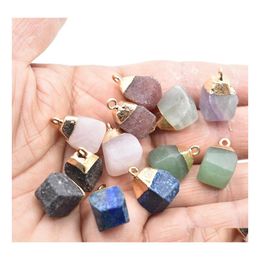 Charms Natural Stone Crystal Pendant Charm For Jewellery Making Supplies Diy Fine Necklace Earrings Accessorie Whole Drop Delivery Fin Dhopo