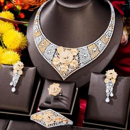 Necklace Earrings Set GODKI SALE Promotion-Luxury 4PCS Nigerian Jewelry For Women Wedding Zircon African Bridal 2023