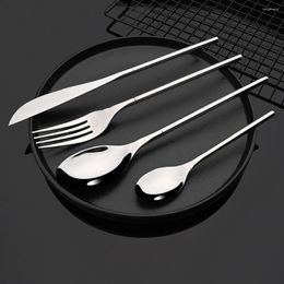 Dinnerware Sets Luxury Flatware Cutlery Set Silver 304 Stainless Steel Kitchen Tableware Fork Spoon Knife Western Dinner Silverware