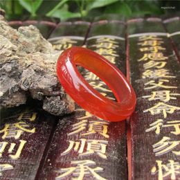 Cluster Rings 20.1mm Natural Gourmet Kinds Of Male And Female Models Red Agate Jade Ring Finger Authentic Thin Strips