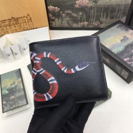 Top quality all black snake genuinel leather womens long wallet with box luxurys designers wallet purse credit card holder 45194h