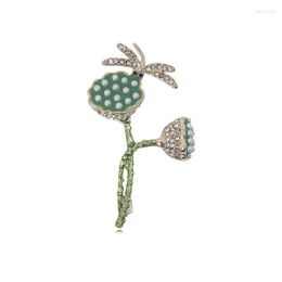 Brooches Fashion Lotus Seed Dragonfly Brooch Alloy Drop Oil Plant Corsage