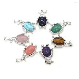 Pendant Necklaces Natural Stone Gem Metal Alloy Penguin Crafts DIY Party Necklace Bracelet Earring Jewellery Accessories Gift Making 24x34mm