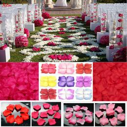 Decorative Flowers Wholesale Wedding Rose Petals 3000pcs/lot Decorations Polyester Fashion White Pink Blue 6Z SH806