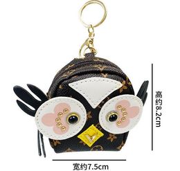 Designer Owl Coin Purse coin purse keychain with Flower Grid - 6 Styles Available