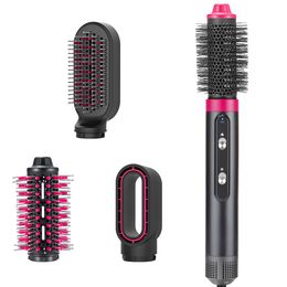 Versatile Electrical Curling Iron with Comb Styler and One Step Volumizer Hair Straightener Curler Roller Hot Air Styling Brush