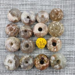 Decorative Figurines Natural Gemstone Cherry Blossom Agate Peace Buckle Large Hole Beads For Making Necklace Earrings Crafts Home Decor DIY