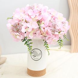 Decorative Flowers 3pc 30cm Artificial Flower Berry Hydrangea White High Quality Home Decoration Wedding Party Valentine's Day Gift DIY