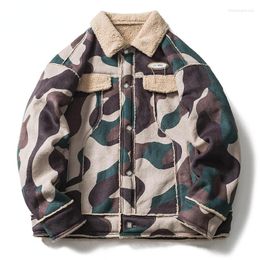 Big Sale Men's Jackets Camouflage Lambswool Men's Jacket Lapel Collar Hip Hop Winter Warm Coat Casual Fashion Overgarment