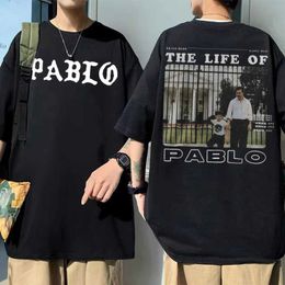 T-shirt da uomo Rapper Escobar Jeen Yuhs The Life of Pablo Ispirato Album Cover Graphic Tshirt Estate Uomo Donna Hip Hop Tee Shirt J230217