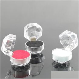 Other Home Garden Clear Acrylic Crystal Ring Jewellery Earrings Display Boxes Storage Organiser Package Case Packaging Box C Dh4Hu