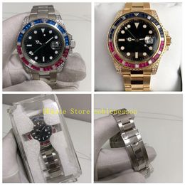 2 Color Real Po And Gift Box Watch Men's 40mm Steel Diamond Ruby Bezel II 116759SAru 116759 Yellow Gold 116758 Automatic M207Q