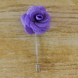 Decorative Flowers 1Pcs Man Groom Boutonniere Cloth Rose Flower Men Buttonhole Wedding Party Prom Suit Corsage Pin Brooch