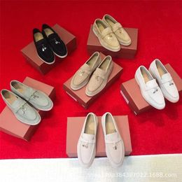 Italy Original Designer Shoes Rolopiana Only make Dongguan goods to go out of comfort. years spring summer flat sole single shoes cashmere small leather LP Lefu