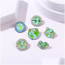 Cartoon Accessories Please Help Earth Enamel Pin Custom Be Kind Hug No Planet B Brooches Lapel Badge Environment Jewellery Gifts For K Dhmj2