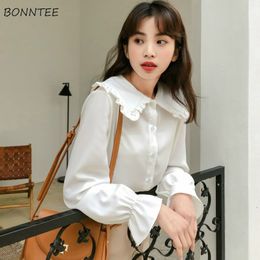 Women's Blouses Shirts Women Pure Fresh Simple Leisure Sweet Girls Spring Arrival Kawaii Holiday Female Clothes Preppy Style 230217