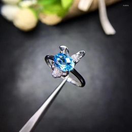 Cluster Rings Natural Topaz Ring Cute Cartoon Style 925 Silver Price Appropriate Shop Promotional Products