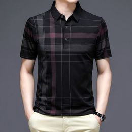 Men's Polos Arrival Men's Polo Shirt Short Sleeve Black Summer Clothing Fashion Loose Fit Korean Polo Shirt Streetwear Tops Tees 230217