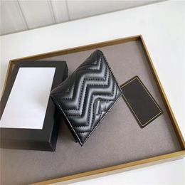 Card Holders Pocket Womens Wallet Credit cards Wallet New Fashion Genuine Leather Lambskin Top quality Flap Mini Wallets Female Pu1872