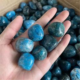 Decorative Figurines Bulk Wholesale 20-30mm Crystals Healing Stones Natural Blue Apatite Tumbled Stone For Decor