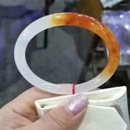 Bangle Unique Orange Natural Burmese Jade Bracelet Exquisite And Perfect High Quality Hand-polished Jewelry Accessories