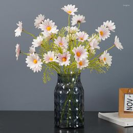 Decorative Flowers 49CM Artificial Sun Chrysanthemum PU Flower African Daisy Rural Style Home Decoration