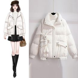 Women's Trench Coats Down Light Cotton Jacket Women's Short 2023 Winter Stand Collar Thickened Warm Cute Student Parkas