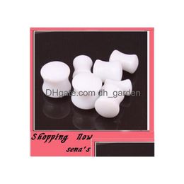 Plugs Tunnels 100Pcs/Lot 312Mm White Body Jewelry Acrylic Solid Flesh Tunnel Ear Plug Pierce Drop Delivery Dhgarden Dhdh3