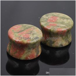 Plugs Tunnels Mix 518Mm Size 48Pcs/Lot Nature Stone Ear Gauge Stretcher Flesh Expander Pierce Drop Delivery Jewelry Body Dhgarden Dhdlz