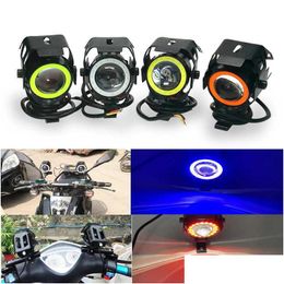 Auto Dvr Illuminazione moto Faro principale 125W U7 Mini Angel Eye Bbs Scooter Lampada per moto 12V Azzurro Rosso Bianco Verde Drop Delive Dhfi4