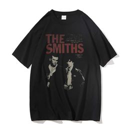 Camisetas Masculinas The Smiths Vintage Print T Shirt Man Pure Cotton Cotton Mens Streetwear Masculino Feminino Harajuku Alternative British Rock Band Tshirt J230217