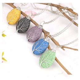 Pendant Necklaces Handmade Twine Tree Of Life Colorf Lava Stone Necklace Diy Arom Essential Oil Diffuser For Women Men Jewellery Drop Dhrxd