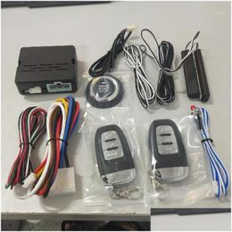 Car Dvr Alarm Security 12V 8Pcs Car Start System Pke Induction Antitheft Keyless Entry Push Button Remote Kit1 Drop Delivery Mobiles Dh8Qw