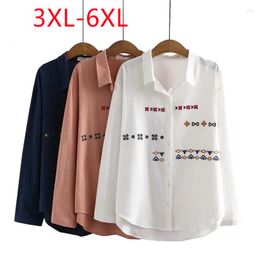 Women's Blouses 2023 Ladies Spring Summer Plus Size Blouse For Women Large Tops Long Sleeve Pink T-shirt 3XL 4XL 5XL 6XL