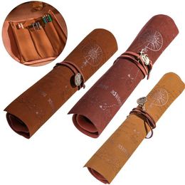 Pencil Bags Genuine Leather Stationery Pen Case Art Pouch Office School College Smart Bag