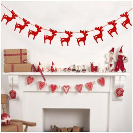 Decorative Flowers 1pcs Christmas Deer Garlands Paper Pennants Bunting Wedding Party Banner Hanging Garland Shower Room Door Decor 8ZSH287