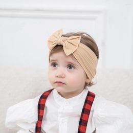 Hair Accessories Baby Bow Headband Super Soft Nylon Turban Infant Wide Stretchy Head Wrap Bows One Size Fit All JFNY257