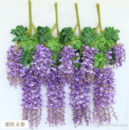 Decorative Flowers Artificial Ivy Silk Flower Wisteria Vine Rattan For Wedding Centerpieces Decoration Bouquet Garland Home Ornament