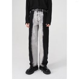 Men's Jeans Straight Tie Dyed Fashion Men Denim Pants 2023 Men's Slim Trousers Black Leg Vintage Male