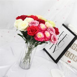 Decorative Flowers Real Touch Rose Christmas Decorations For Home Silk Artificial Wedding Decoration Marrige Flower Party Decor