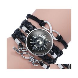 Charm Bracelets Five Rope Right Game World Badge Time Gems Bracelet Punk Alloy Mtilayer Braided Leather Cuffs Unisex Drop Delivery Je Dhlbw