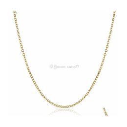 Chains 18K Gold Stainless Steel Fashion 45Add5Cm Thin Link Necklaces Diy Pendant Fine Jewellery For Women Girls Drop Delivery Pendants Dh6Qp