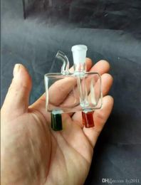 Small square water bottle Wholesale Glass bongs Oil Burner Glass Water Pipes Oil Rigs Smoking Rigs