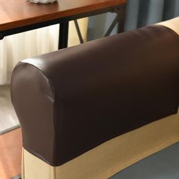 Chair Covers 1 Pair PU Leather Cover Sofa Armrest Armchair Arm Stretchy Furniture Protectors For Couch