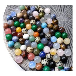 Stone 10Mm Round Ball Reiki Natural Tumbled Stones Polishing Rock Quartz Yoga Energy Bead For Chakra Healing Decoration Dhseller2010 Dhzym